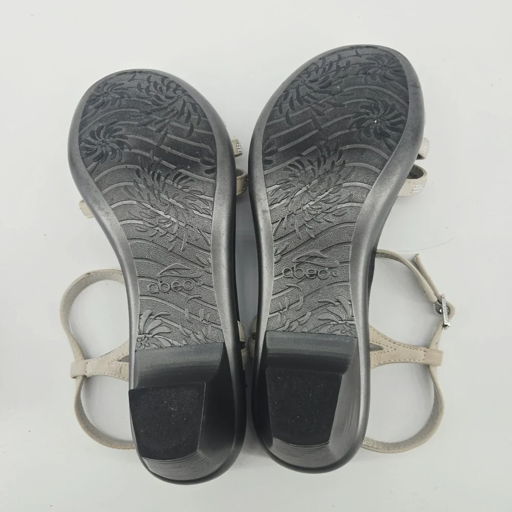 Abeo Grace Sandals Tan Brown Glitter Rhinestone 1.75
